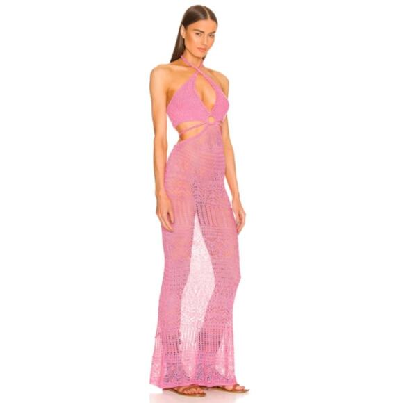 DUNDAS x REVOLVE Maia Maxi Dress in Pink NWT Size Large - Picture 3 of 3